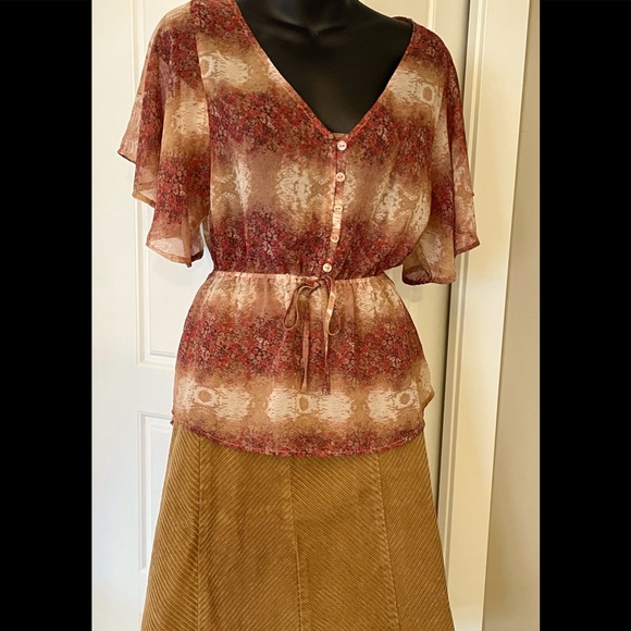 💰 Rust coloured flowy blouse - Picture 4 of 7